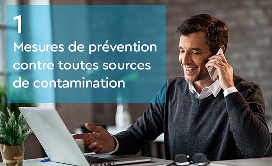 Mesures de prevention contre toutes sources de contamination - teletravail